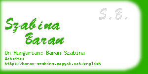 szabina baran business card